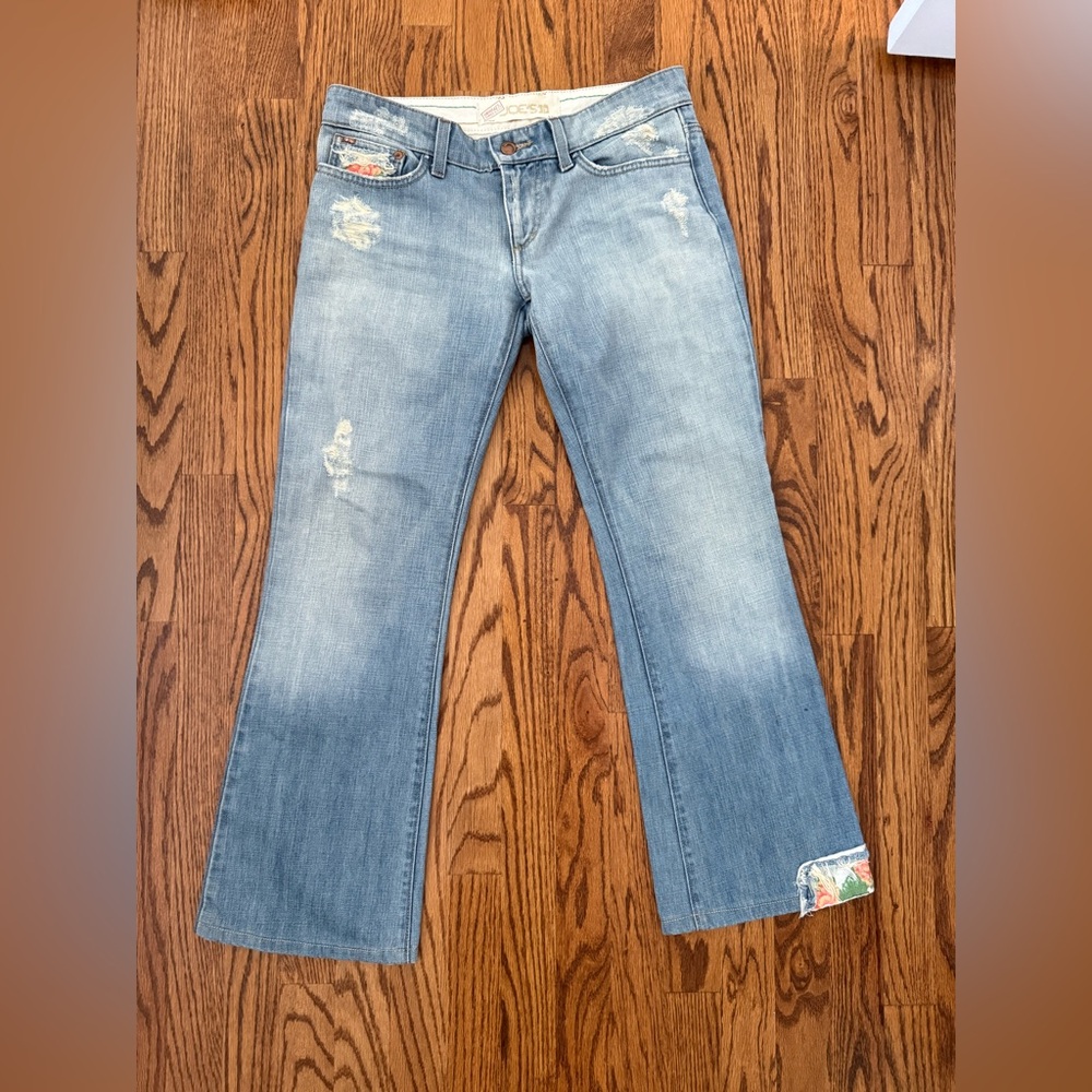 Joe's Jeans Light Blue Distressed Flare Jeans